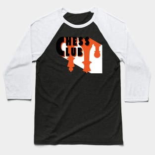 Chess Club Logo Orange and Black Baseball T-Shirt